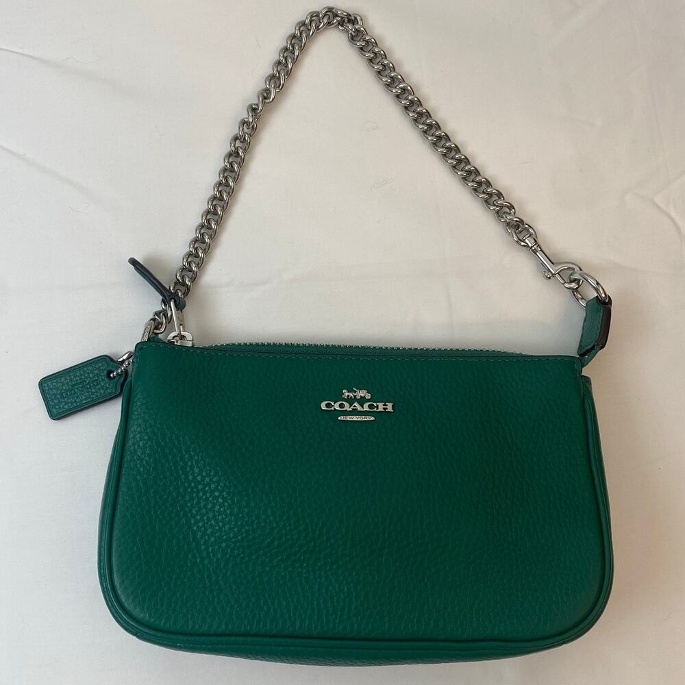 Coach L2154 Nolita 19 Leather Green Shoulder Bag - Pre-Owned